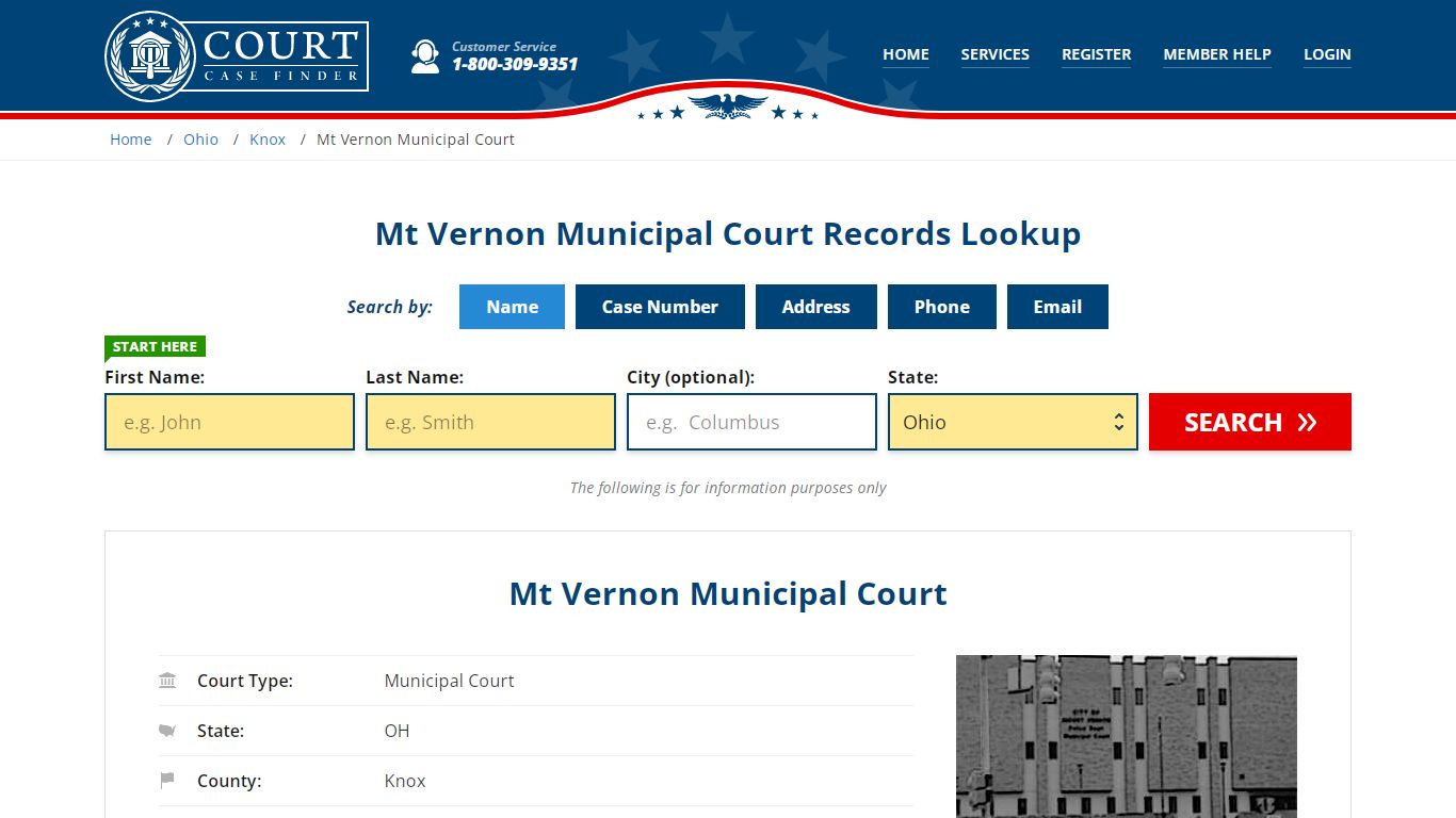 Mt Vernon Municipal Court Records Lookup - CourtCaseFinder.com